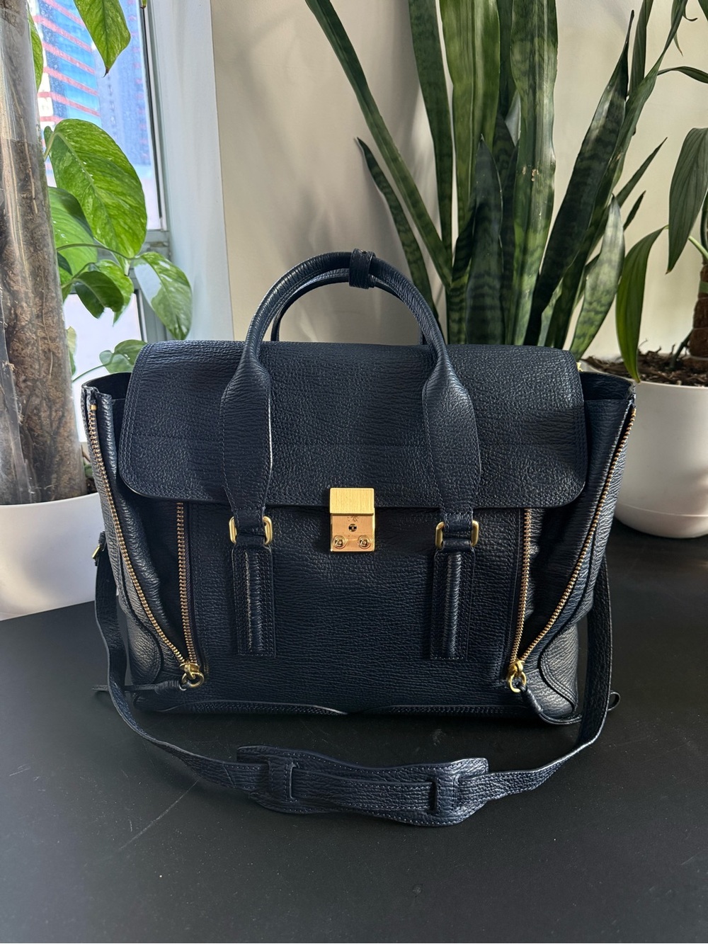 Philip Lim Large Pashli Satchel - Navy Blue